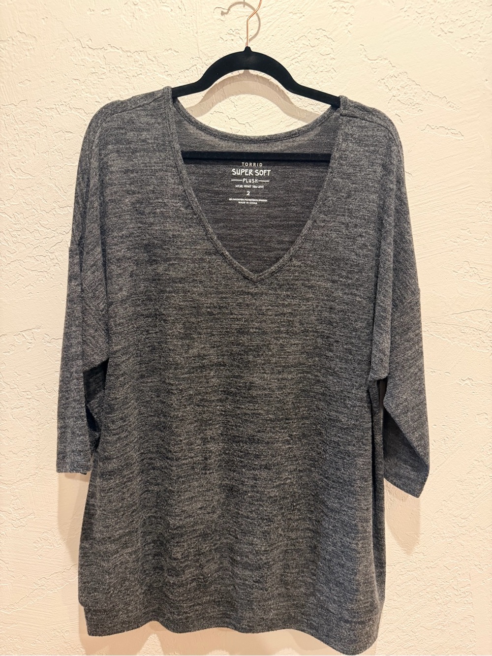 torrid Gray V-Neck Lightweight Knit Sweater